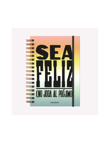 Cuaderno Anillado Rayado Td Sea Feliz
