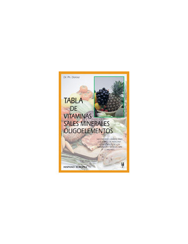 Tabla De Vitaminas Sales Minerales Y Oligoelementos